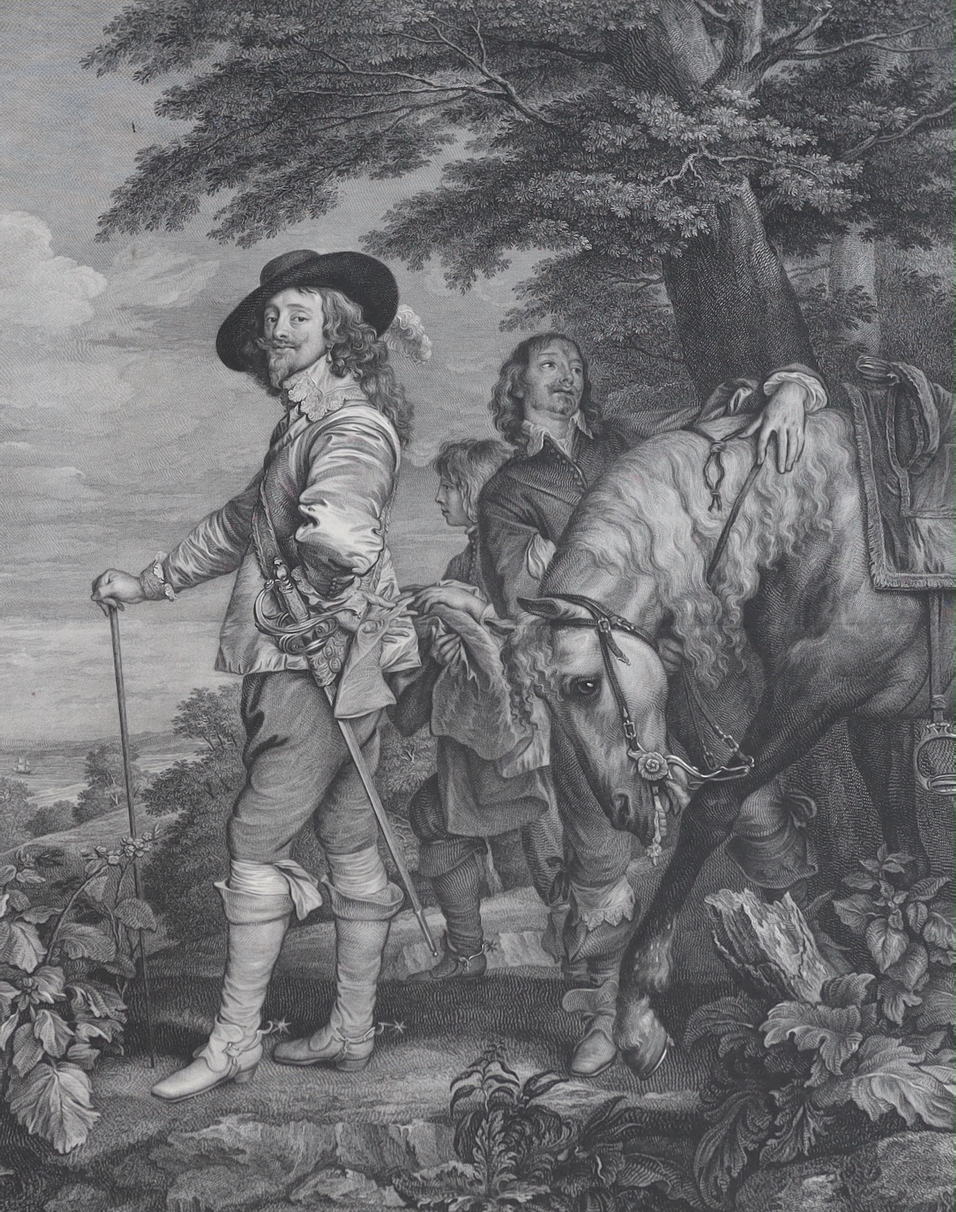 Robert Strange after Van Dyke, engraving, 'Carolo I Magnae Britanniae Regi', printed by Robbe, visible sheet 63 x 48cm